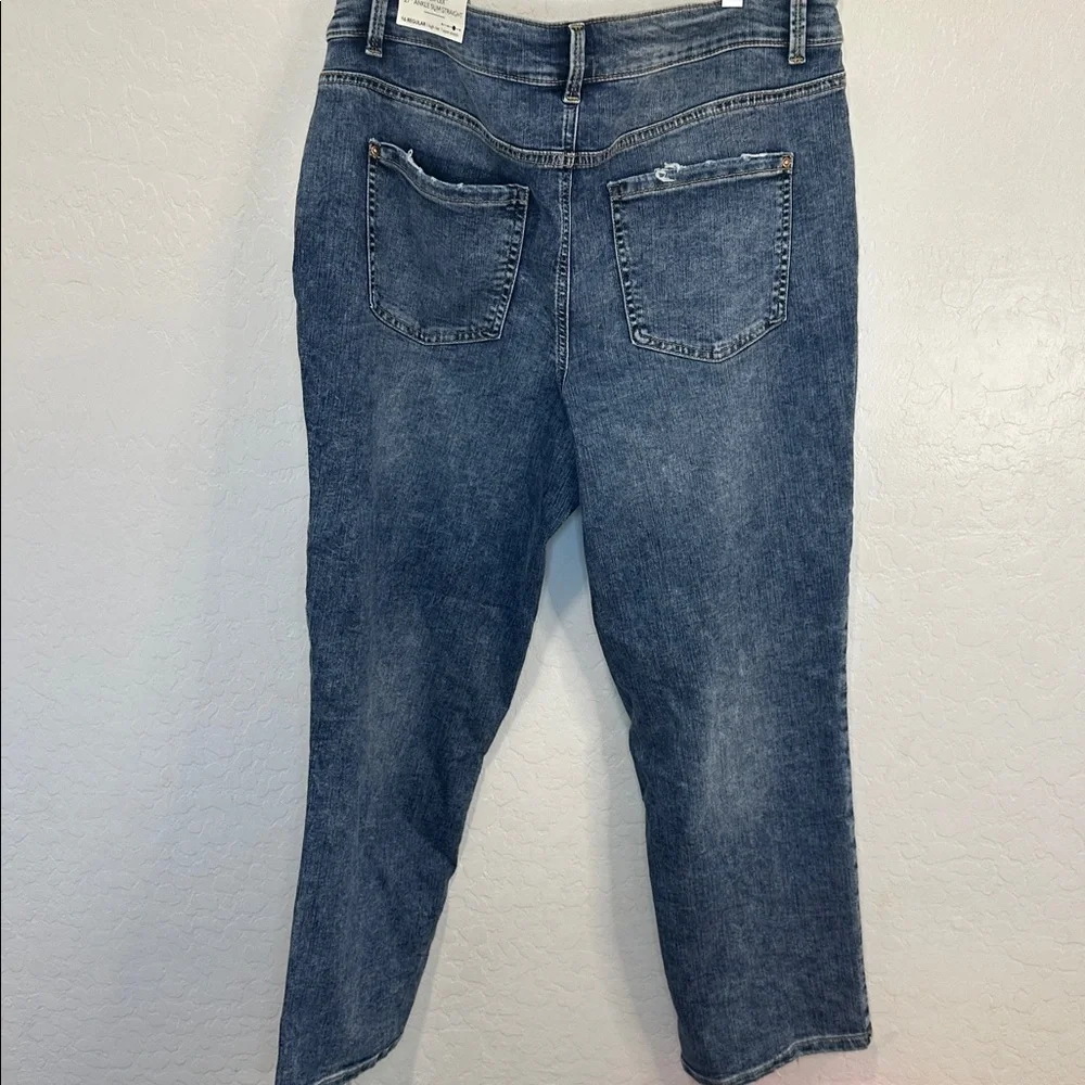 NWT Maurice’s Blue womens 16 high rise Jeans 27” ankle slim straight‎ stretch